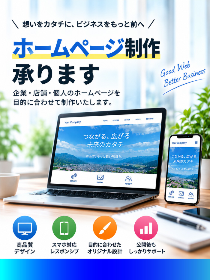 ホームページ制作承ります